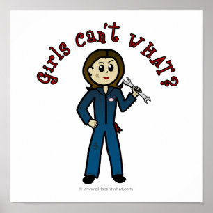 Póster Chica mecánico de luz