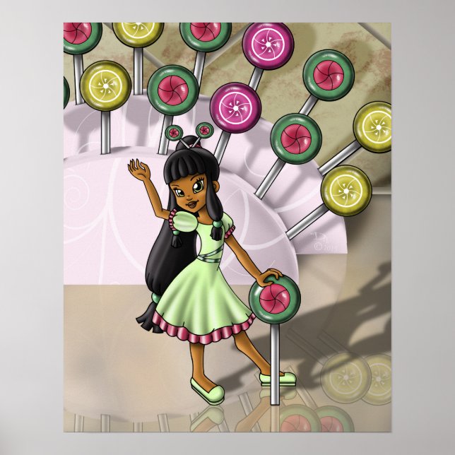 Póster Chica mestiza y chupachups (Frente)