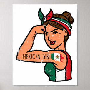 Póster Chica mexicana Mujer Rosie Riveter Cinco De Mayo F