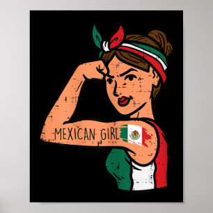 Póster Chica mexicana Mujer Rosie Riveter Cinco De Mayo F