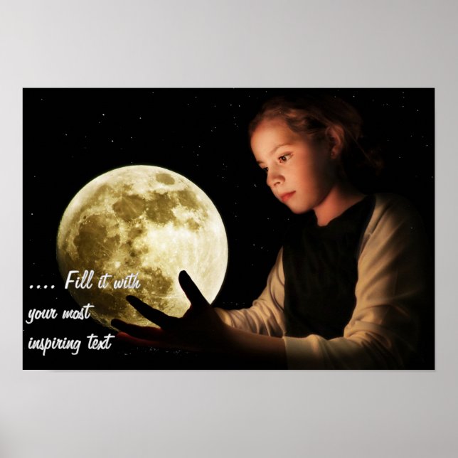 Póster Chica mirando a la luna (Frente)