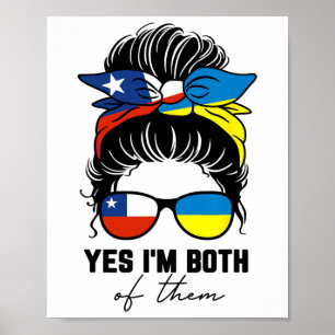 Póster Chica mitad chilena mitad ucraniana Chile Ucrania 