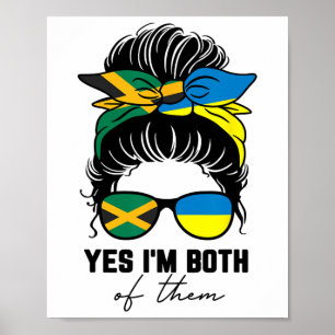 Póster Chica mitad jamaicana mitad ucraniana Jamaica Ucra