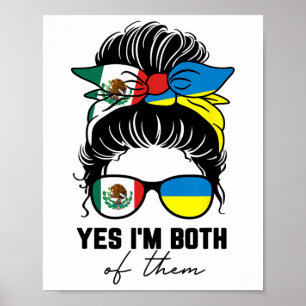 Póster Chica mitad mexicana mitad ucraniana México Ucrani