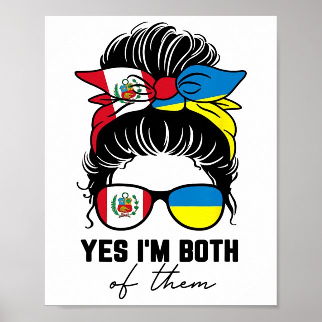 Póster Chica mitad peruana mitad ucraniana Perú Ucrania b (Frente)