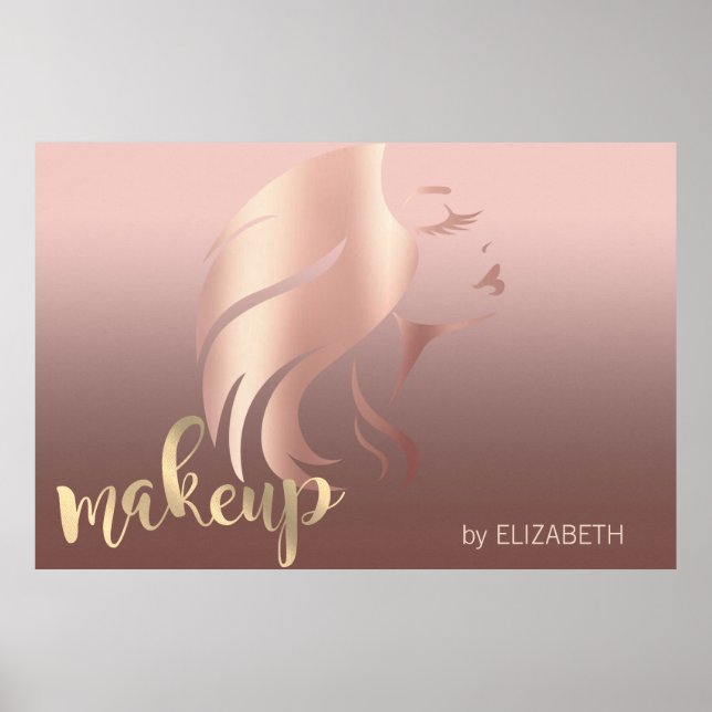 Póster Chica moderno Silhouette, maquillador (Frente)