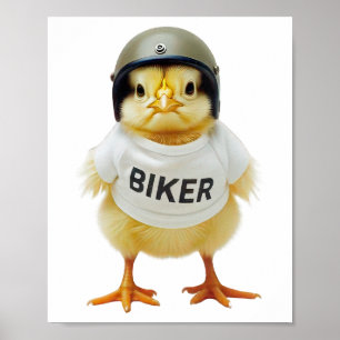 Póster Chica Motera Mujer Piloto De Motocicleta Poder Fem