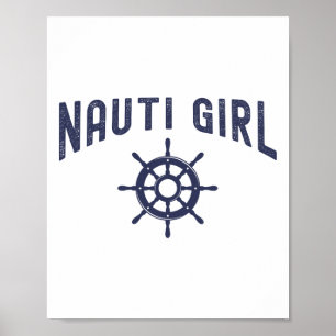 Póster Chica Nauti Diseño Divertido de Embarcación Para M