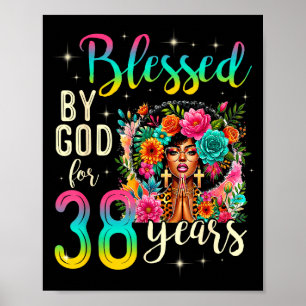 Póster Chica Negra Bendecida Por Dios Durante 38 Años Cri