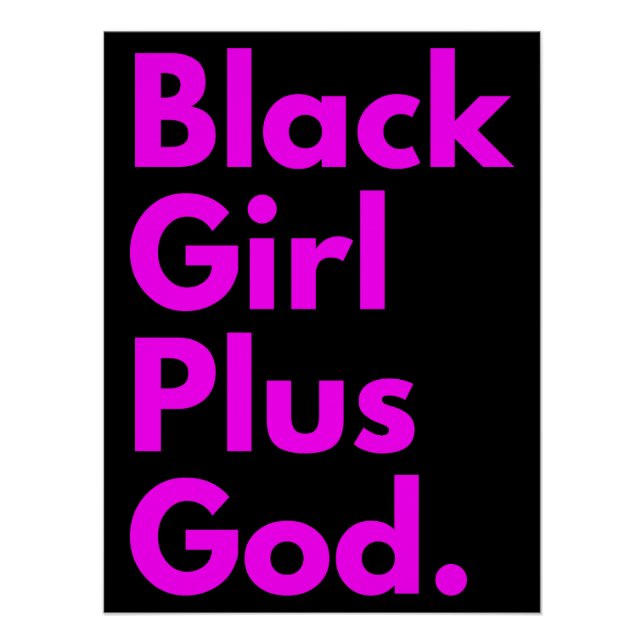 PÓSTER CHICA NEGRA MÁS DIOS (Anverso)