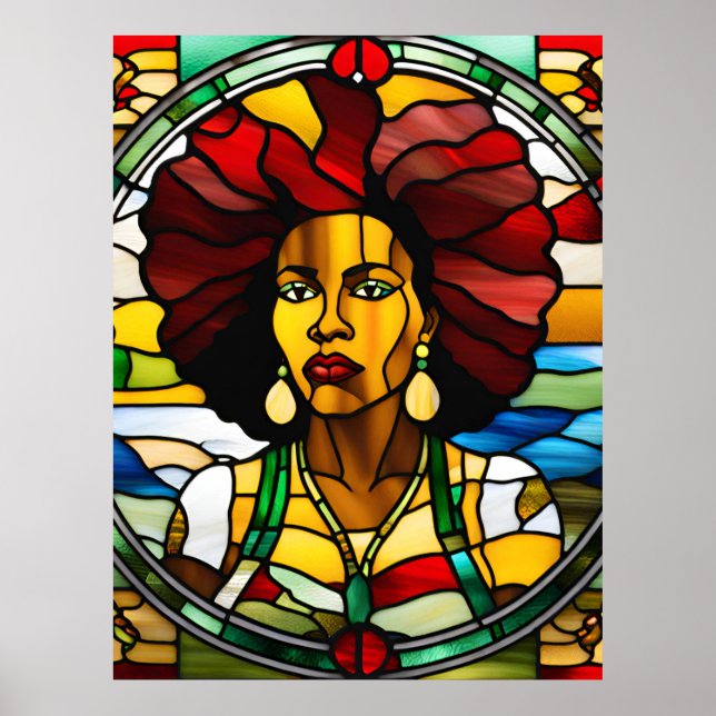 Póster Chica negro magia melanina sista reina mujeres mam (Frente)