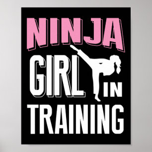 Póster Chica Ninja En Entrenamiento Karate Taekwondo S Pa