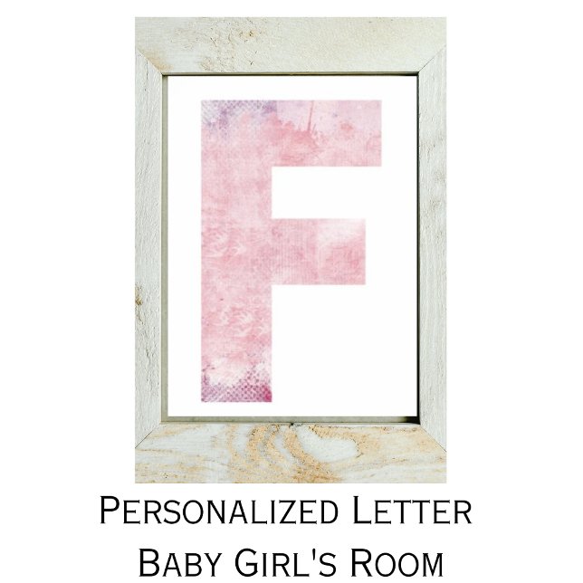 Póster Chica Nombre Letra F Poster De Acuarela Rosa (Subido por el creador)