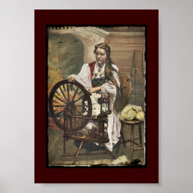 Póster Chica noruego a rueda giratoria (Frente)