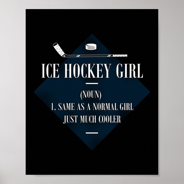 Póster Chica Noun 1 de hockey sobre hielo. Igual que (Frente)