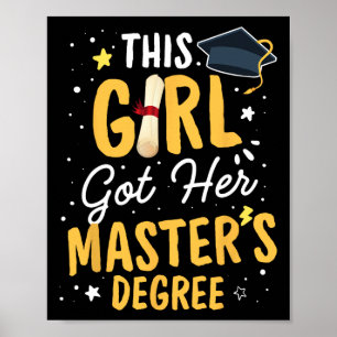 Póster Chica Obtuvo Su Maestría En Graduación.