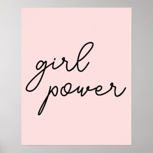 Póster Chica Pandilla Lindo Rosa Chica Poder Feminista Mo