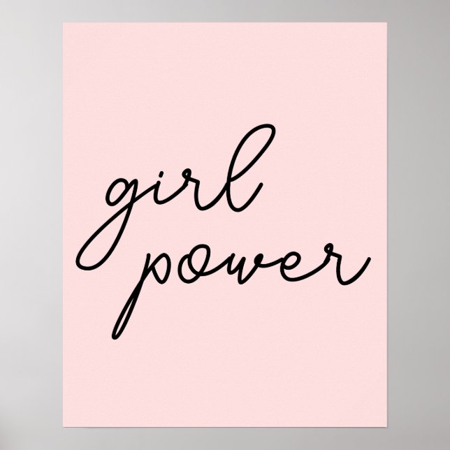 Póster Chica Pandilla Lindo Rosa Chica Poder Feminista Mo (Frente)