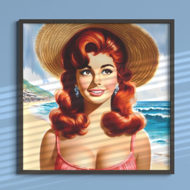 Póster Chica pin-up de verano vintage (Subido por el creador)