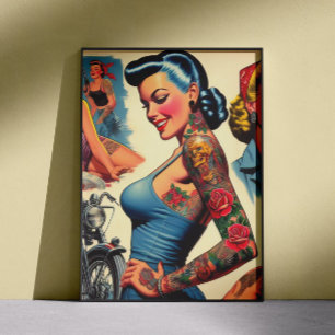 Póster Chica Pintada Vintage