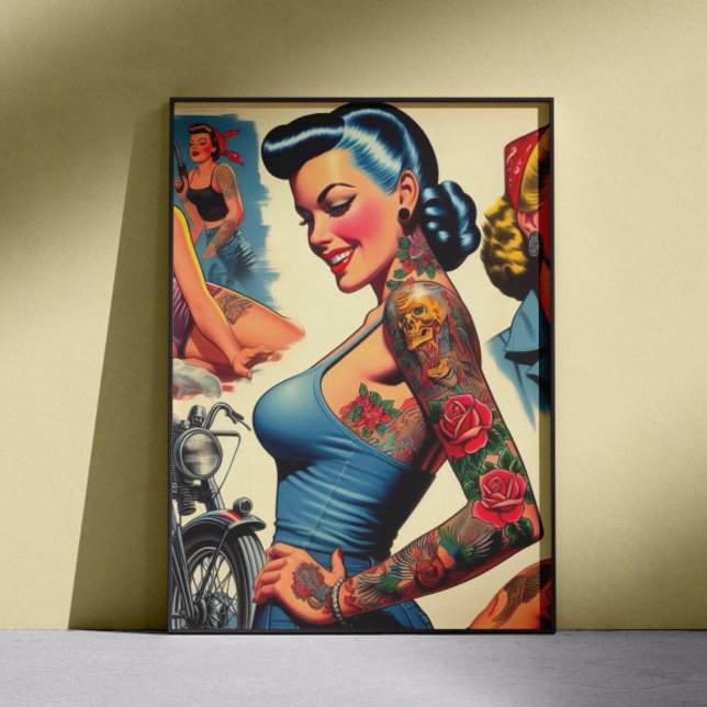 Póster Chica Pintada Vintage (Subido por el creador)