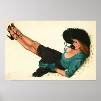 Póster Chica Pinup de color original 15