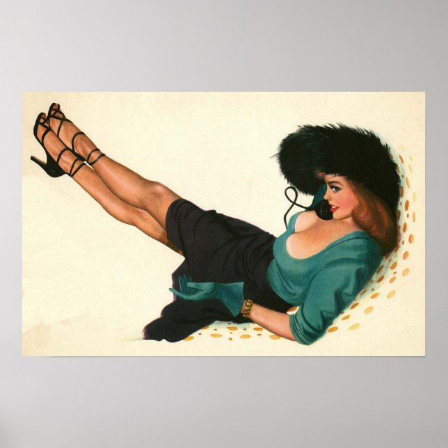 Póster Chica Pinup de color original 15 (Frente)