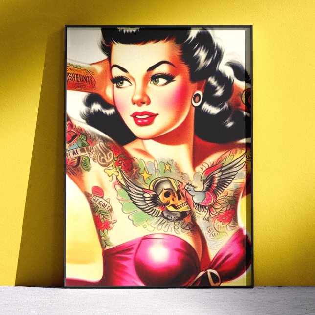Póster Chica Pinup Tatuada Vintage (Subido por el creador)