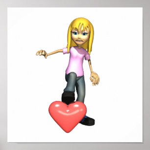 Póster chica pisando el corazón