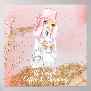 Póster chica planner poster print