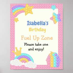 Póster Chica Pop It Fidget Cumpleaños