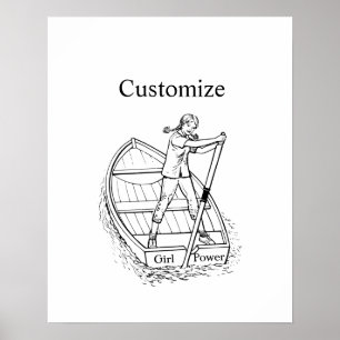 Póster Chica Power Sculling Boat Thunder_Cove