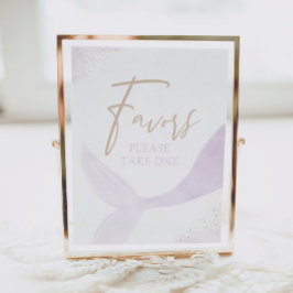 Póster Chica Purple Mermaid Cumpleaños favorece al Rótulo