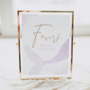 Póster Chica Purple Mermaid Cumpleaños favorece al Rótulo