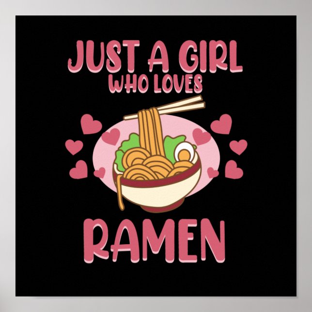 Póster Chica que ama a Ramen Anime Kawaii Ramen Noodles G (Frente)