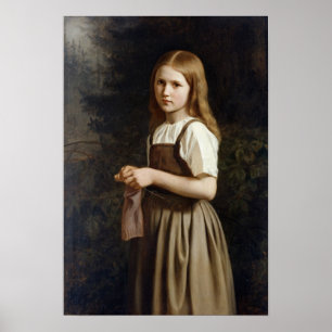 Póster Chica que hace punto, 1854