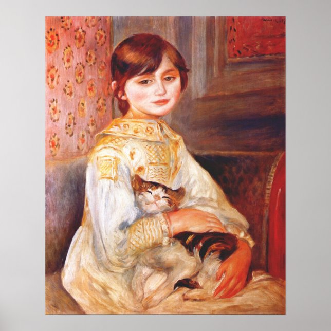 Póster Chica Renoir Con Poster Cat (Frente)