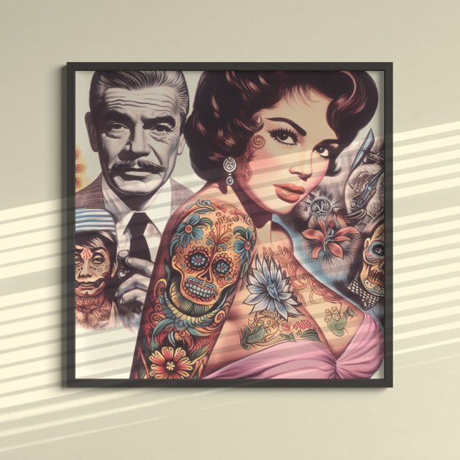 Póster Chica Retro con Tatuajes (Subido por el creador)