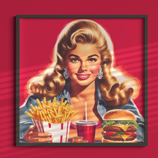 Póster Chica Retro de Comida Rápida (Subido por el creador)