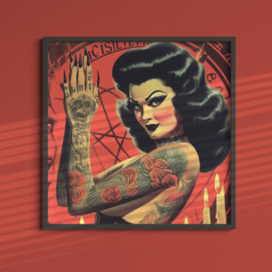 Póster Chica Retro Devilish