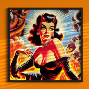 Póster Chica Retro Endiablada