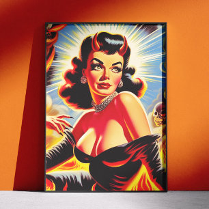 Póster Chica Retro Endiablada