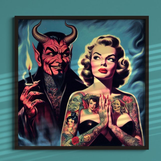 Póster Chica Retro Endiablada con Tatuajes (Subido por el creador)