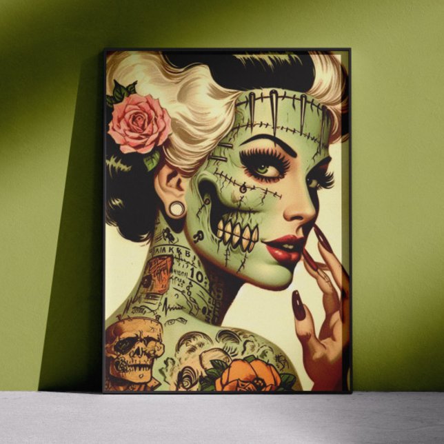 Póster Chica Retro Monstruo Pin-up (Subido por el creador)