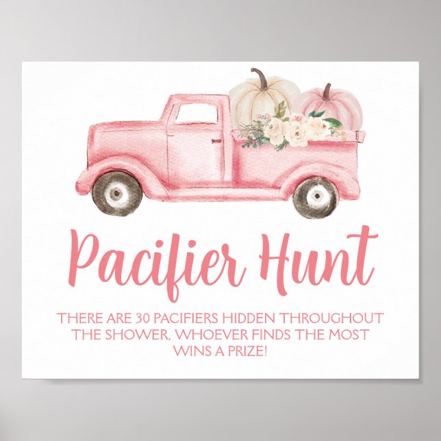 Póster Chica rosa Calabaza Pacificador Caza Juego de Baby (Frente)