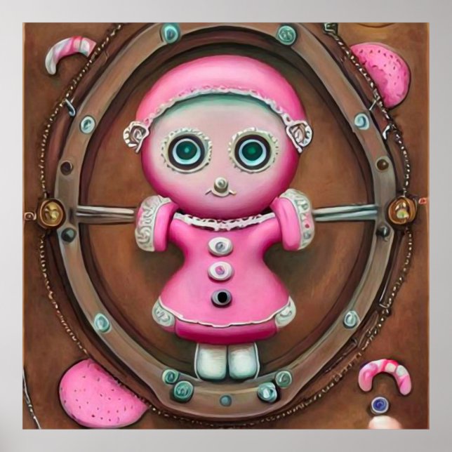 Póster Chica Rosa Gingerbread (Frente)