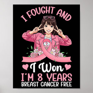 Póster Chica rosa que peleé y gané 8 años de pecho