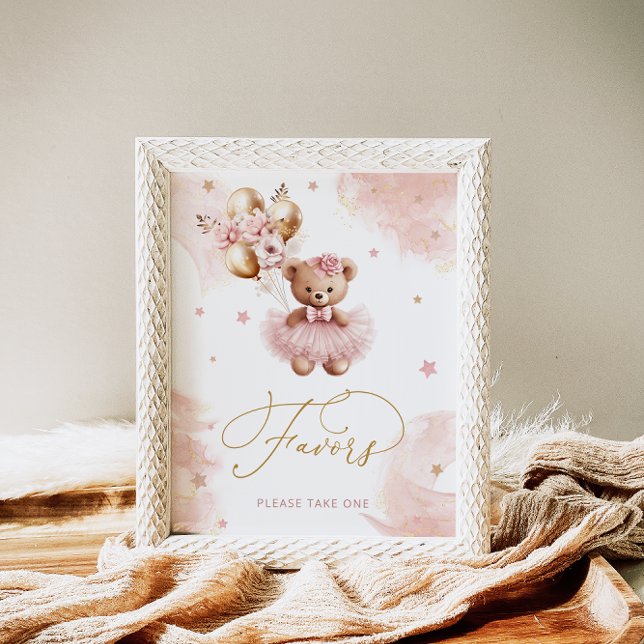 Póster Chica rosa Teddy Bear Favoritos Baby Shower (Subido por el creador)