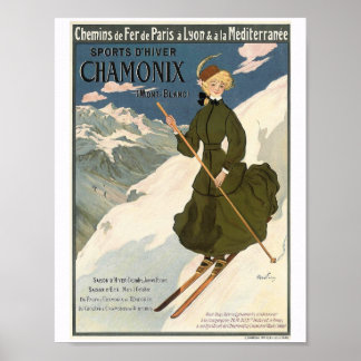 Póster Chica rubio en Chamonix