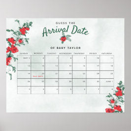 Póster Chica Rústico de Tomate Pequeño Baby Shower Adivin